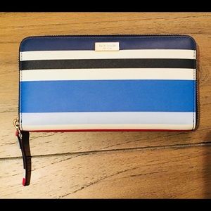 Kate Spade Wallet in red, white, baby blue, navy